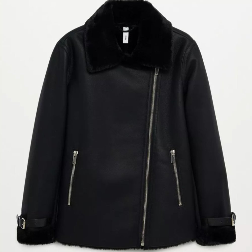 Women's Faux Leather/Fur Lining Biker/Moto Jacket